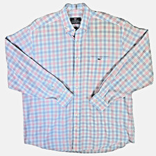 Vineyard Vines Classic Fit Tucker Shirt Plaid Long Sleeve Shirt Men XL Blue Red picture