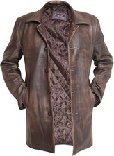 Dean Winchester Supernatural Distressed Brown Real Leather Jacket Car Coat picture