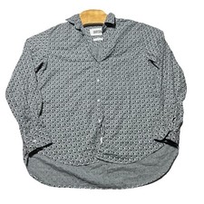 Grayson The Hero Button Up Shirt Womens 3 US Medium Gray Pattern Lyocell picture