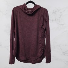 Athleta Uptempo Hoodie Medium Antique Burgundy Thumbholes picture