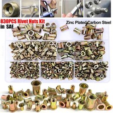 830PCs SAE Rivet Nut Kit For Rivnut Gun Nut Setter Thread Setting Nutsert Tool picture
