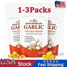 1-3x Odorless Aged-Googeer Garlic Extract 600mg Softgels (60 Count) with CoQ10 picture