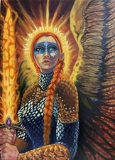 Original Art, Norse Mythology, Freya Queen Of The Valkryie, 18x24, Acrylic  picture