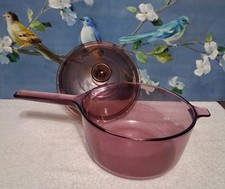 Vision Corning Ware - 1 L Cranberry Glass Sauce Pan with Lid picture