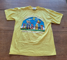 VTG Single Stich Hanes Yellow White Rock North School Field Day Tshirt Size M picture