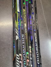 (2) SR Mystery Sr. Hockey Sticks RH / LH, CCM, Bauer, Warrior, True, Sherwood, picture