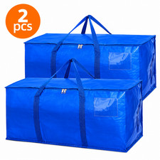 2 Pcs Extra Large Moving Bags with Zippers & Handles Heavy Duty Storage Tote picture