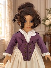 OOAK 1780s Pierrot Historical Outfit for American Girl Doll Silk Gilet 18” picture