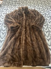 Vintage Genuine Mink Fur Coat Full Length Brown XXL Plus Size Long Luxury Jacket picture