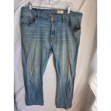 Wrangler Slim Straight Jeans Mens  Blue Light Wash Slim Mid Rise Straight picture