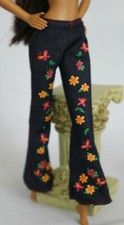 Retro Fashion Jeans Flower Butterfly Doll Pants Clothes fit Model Muse Barbie picture