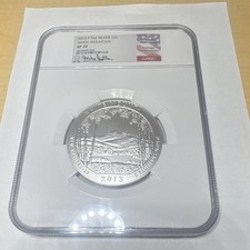 2013-S 25C White Mountain America the Beautiful Quarter .999 Silver Proof 5oz Si picture