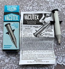 Antique 1950’s VACUTEX Blackhead Remover witOriginal Box, Extractor and pamphlet picture