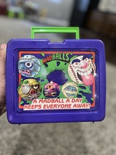 Madballs Purple Plastic Lunchbox with Green Handle 1986 No Thermos picture