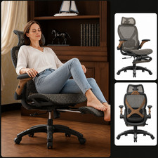 X100 Ergonomic Mesh Office Chair with Footrest, Big and Tall Home (Coffee Brea) picture