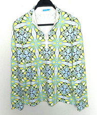 J McLAUGHLIN Size Large Catalina Cloth 1/4 Zip Pullover Top Floral Geometric picture