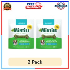 Minties Dental Dog Treats for Medium Dogs 2 Pack 80 Total Chews picture