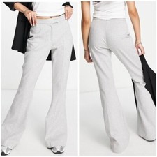 New Topshop jersey twill flare pant in Gray Size US 8 picture