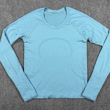 Lululemon Swiftly Tech Long Sleeve Womens 6 Blue Active Thumbholes picture