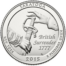 2015 D Saratoga NP Quarter. ATB Series Uncirculated From US Mint roll. picture