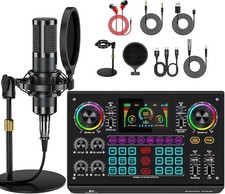 TENLAMP C200-DISC Audio Mixer Podcast Equipment Bundle Live Sound Card picture