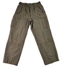 Vintage 60s US Men’s 32 x 32 Green German Double Knee Wool Military Cargo Pants picture