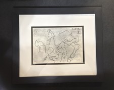 After Pablo Picasso Injured Horse Picador III 1961 Offset Lithograph Framed COA picture