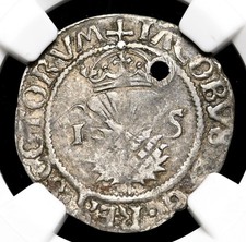 SCOTLAND. James V, 1538-1542. Silver Bawbee, S-5384, NGC XF Details picture