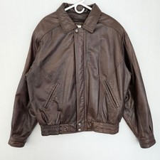 VTG Wilsons Genuine Leather Jacket Mens Large Tall LT Brown Thinsulate Removable picture