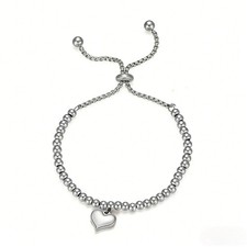 Women's 925 Sterling Silver Heart Chain Bracelet picture