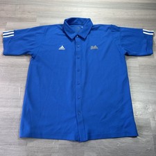 UCLA Bruins Shirt Mens Large Blue NCAA Adidas Button Front Coaches Short Sleeve picture