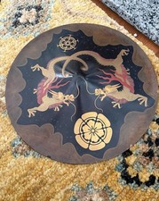 Jingasa Jinkasa Antique Samurai Hat Japanese Lacquer Wood picture