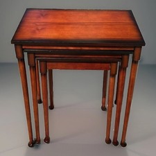 Vintage Bombay Company Solid Mahogany Nesting Tables Set of 3 picture