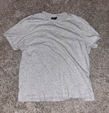 H&M Men's Gray Crew Neck Short Sleeve Solid T-Shirt Regular Size L picture