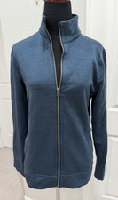 Woman's Icebreaker Merino Wool Front Zip Jacket Dk Teal Base Layer S picture