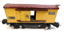 Vintage Lionel Lines 2655 Yellow Box Car O Gauge Tinplate Train Car Prewar (NB) picture