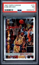 1997 Topps Chrome #171 KOBE BRYANT 2nd year NM PSA 7 Lakers picture