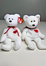 Lot of 2 Ty Valentino Beanie Babies #4058 Factory Stamp 101 PE Pellets Tags picture