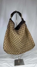 Gucci Vintage Beige GG Monogram Canvas Large Horsebit Hobo Bag SPB- SH 372961 picture
