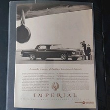 Chrysler Imperial '63 Original Print Full Page Ad 11x14 Hard Plastic Case DBL picture