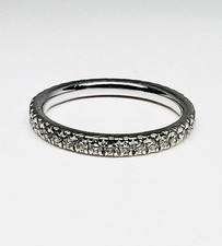 Vintage 14K White Gold 0.585ctw Pavé Diamond Full Eternity Band Ring Size 7 picture