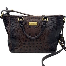 Brahmin Mini Asher purse bag shoulder pecan croco embossed picture