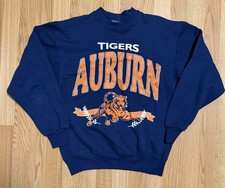 Vintage 90s Auburn Tigers Crewneck Sweatshirt Navy Blue NCAA College Football picture