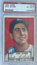 1952 Topps Set Break #116 Carl Scheib - PSA  6 (EX-MT) picture