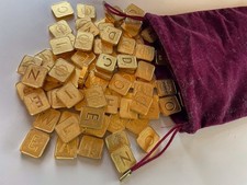 Franklin Mint Scrabble Collector's Ed. 24K Gold Game Tiles-Many Available-READ picture