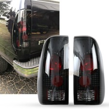 for 97-03 Ford F150/99-07 F250 F350 Super Duty Smoke Pair Tail Lights Rear Lamps picture