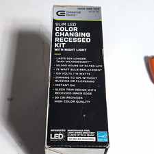 Commercial Electric Slim LED Color-Changing Recessed Kit w/ Night Light White picture