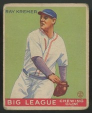 1933 Goudey Ray Kremer #54 F/G picture