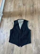 Antique 1940s vintage gray Wool Waistcoat vest Size: M picture