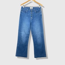 PAIGE Leenah Jeans Womens 30 Blue Denim High Rise Wide Leg Classic Boho Casual picture